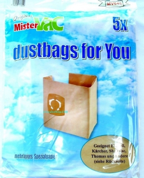 10 Staubsaugerbeutel geeignet für Menzer, Mistervac MV645